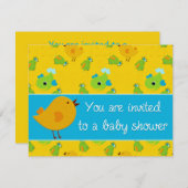 gele baby shower kaart (Voorkant / Achterkant)