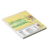 Gele Baby shower Snoep Bar Wrapper Party Favor Notitieblok (Schuin)