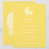 Gele Baby Stroller. Kaart (Voorkant / Achterkant)