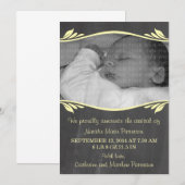Gele Baby van Elegant Chalkboard Aankondiging (Voorkant / Achterkant)
