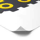 Gele Backhoe Graafmachine Constructie Kind Poster (Hoek)