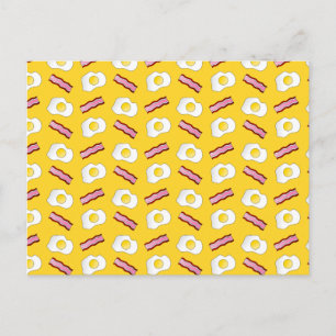 Gele bacon en eieren briefkaart
