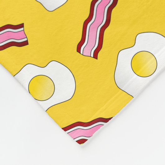 Gele bacon en eieren fleece deken (Hoek)