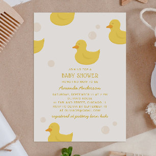 Gele badeend. Speelgoed baby shower Kaart