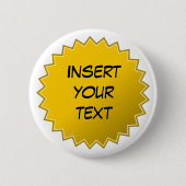 Gele badge ronde button 5,7 cm (Voorkant)