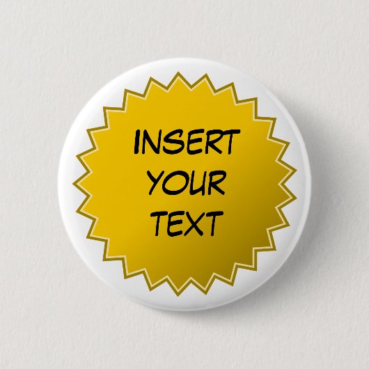 Gele badge ronde button 5,7 cm (Voorkant)