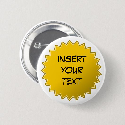 Gele badge ronde button 5,7 cm (Voorkant /achterkant)