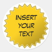 Gele badge ronde sticker (Voorkant)