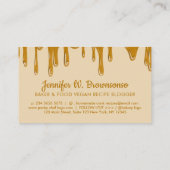 Gele bakkerijborst Abstracte druppelhoning Visitekaartje (Achterkant)