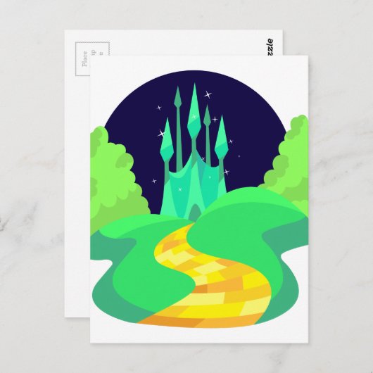 gele baksteen briefkaart (Voorkant / Achterkant)