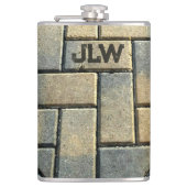 Gele baksteen en grijs gepatenteerd Urban Grunge Heupfles (Voorkant)