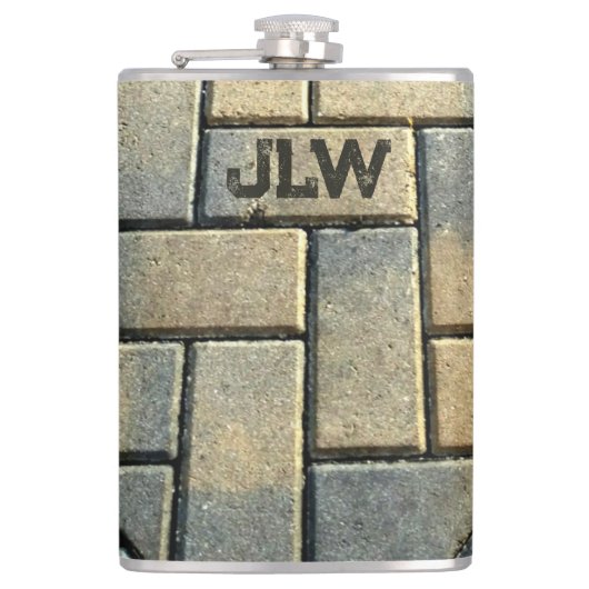 Gele baksteen en grijs gepatenteerd Urban Grunge Heupfles (Voorkant)