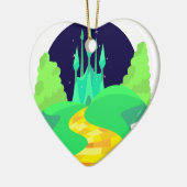 gele baksteen keramisch ornament (Links)