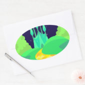 gele baksteen ovale sticker (Envelop)
