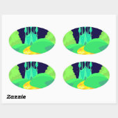 gele baksteen ovale sticker (Vel)