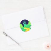 gele baksteen ronde sticker (Envelop)