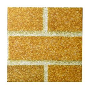 Gele bakstenen weg glinsterende OZ glans decor Tegeltje