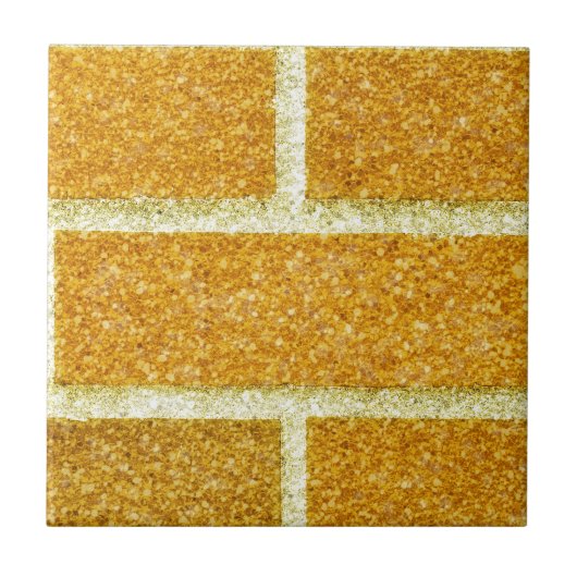 Gele bakstenen weg glinsterende OZ glans decor Tegeltje (Voorkant)