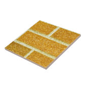 Gele bakstenen weg glinsterende OZ glans decor Tegeltje (Zijkant)
