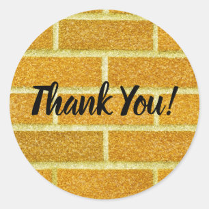 Gele Bakstenen Weg Glitterende OZ Verjaardagsfeest Ronde Sticker