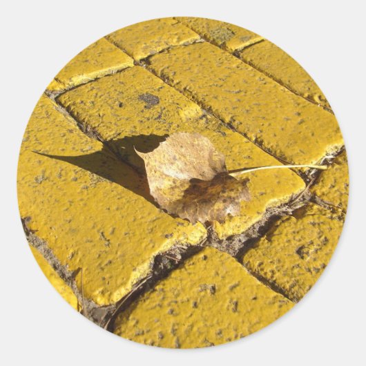 gele bakstenen weg sticker (Voorkant)