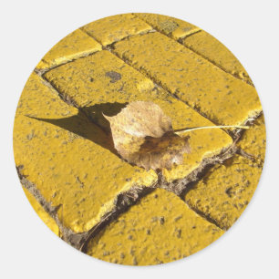 gele bakstenen weg sticker