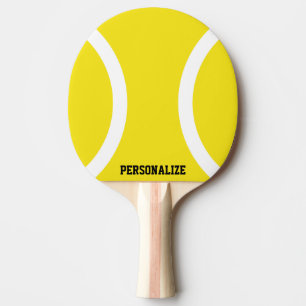Gele bal ping pong paddle voor tafeltennis tafeltennisbatje