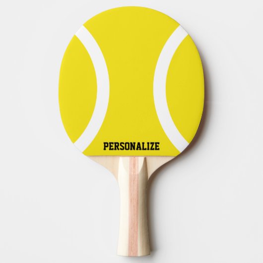 Gele bal ping pong paddle voor tafeltennis tafeltennisbatje (Voorkant)