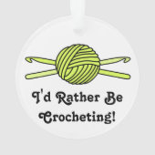 Gele bal van geel en gehaakte haken ornament (achterkant)