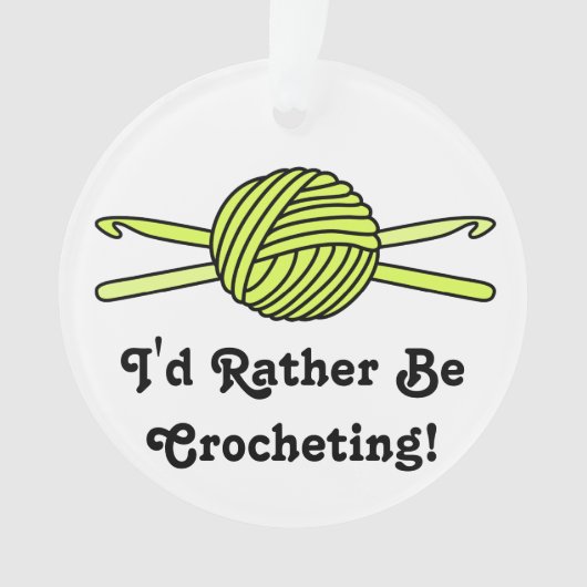 Gele bal van geel en gehaakte haken ornament (voorkant)