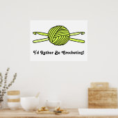 Gele bal van geel en gehaakte haken poster (Keuken)