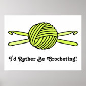 Gele bal van geel en gehaakte haken poster (Voorkant)