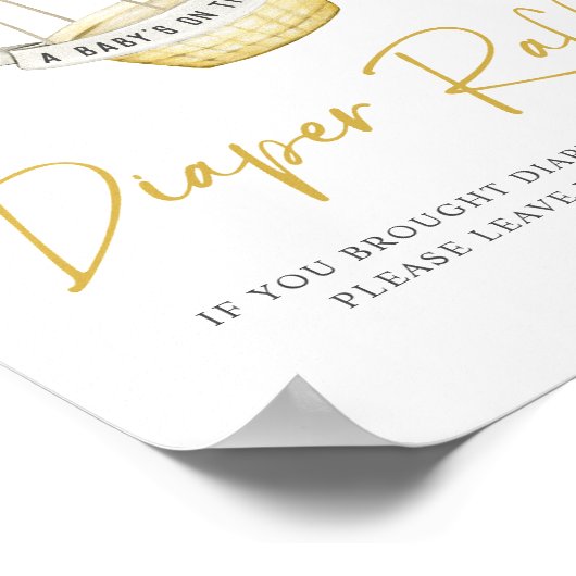 Gele ballon Baby shower luier Raffle Poster (Hoek)