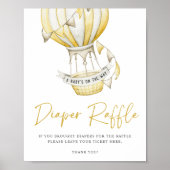 Gele ballon Baby shower luier Raffle Poster (Voorkant)