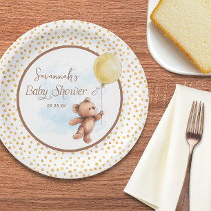Gele ballon Teddy Bear Baby shower Papier Bord