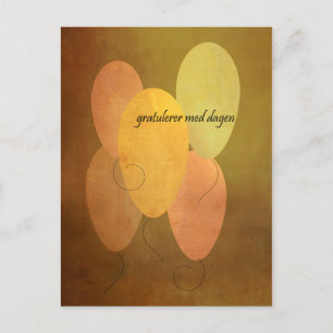 Gele ballonnen Noorse Happy Birthday Briefkaart