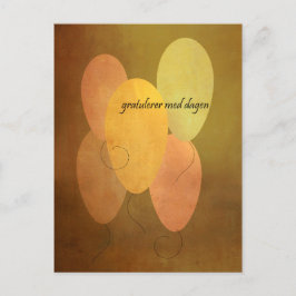 Gele ballonnen Noorse Happy Birthday Briefkaart