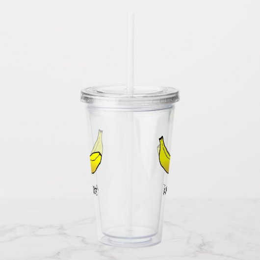 Gele banaan acryl drinkbeker (Rechts)