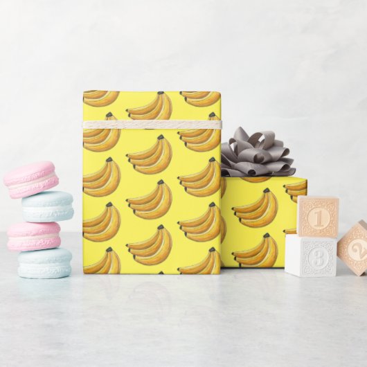Gele Banaan Bunch van Bananen Fruit Print Cadeaupapier (Baby Shower)