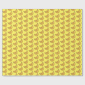 Gele Banaan Bunch van Bananen Fruit Print Cadeaupapier (Vlak)