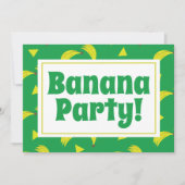 Gele banaan Confetti Yellow Party Birthday Green Kaart (Voorkant)