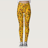 Gele Banaan Grappige pixel art Leggings (Voorkant)