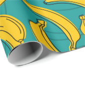 gele banaan met zwart omlijnd naadloos patroon cadeaupapier (Rol Hoek)