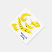 Gele Banaan Slugs Gepersonaliseerde Partij Servet (Hoek)