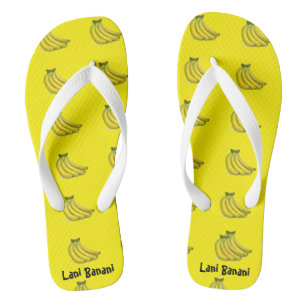 Gele banaan teenslippers