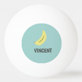 Gele banaan tekening blauw gepersonaliseerd pingpongbal (Voorkant)