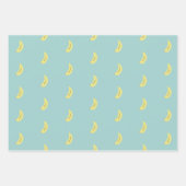 Gele banaan tekening blauw patroon inpakpapier vel (Voorkant 2)