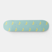 Gele banaan tekening blauw patroon persoonlijk skateboard (Horizontaal)