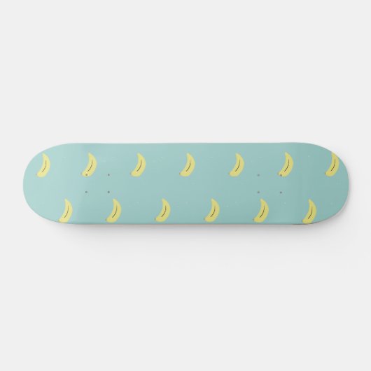 Gele banaan tekening blauw patroon persoonlijk skateboard (Horizontaal)