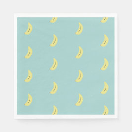 Gele banaan tekening blauw patroon servet